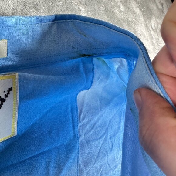 Ron Chereskin Hawaiian Rayon Shirt XL Blue Palm Trees Surf Cars Retro Beach - Picture 5 of 10